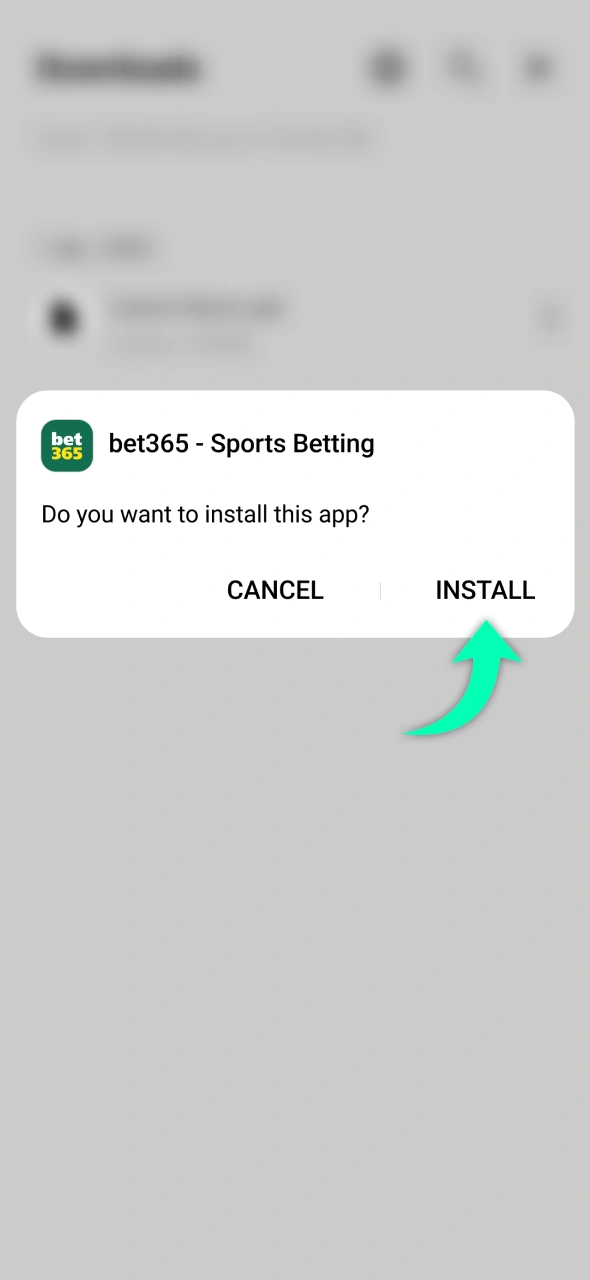 Finish getting Bet365 app by clicking Install button.